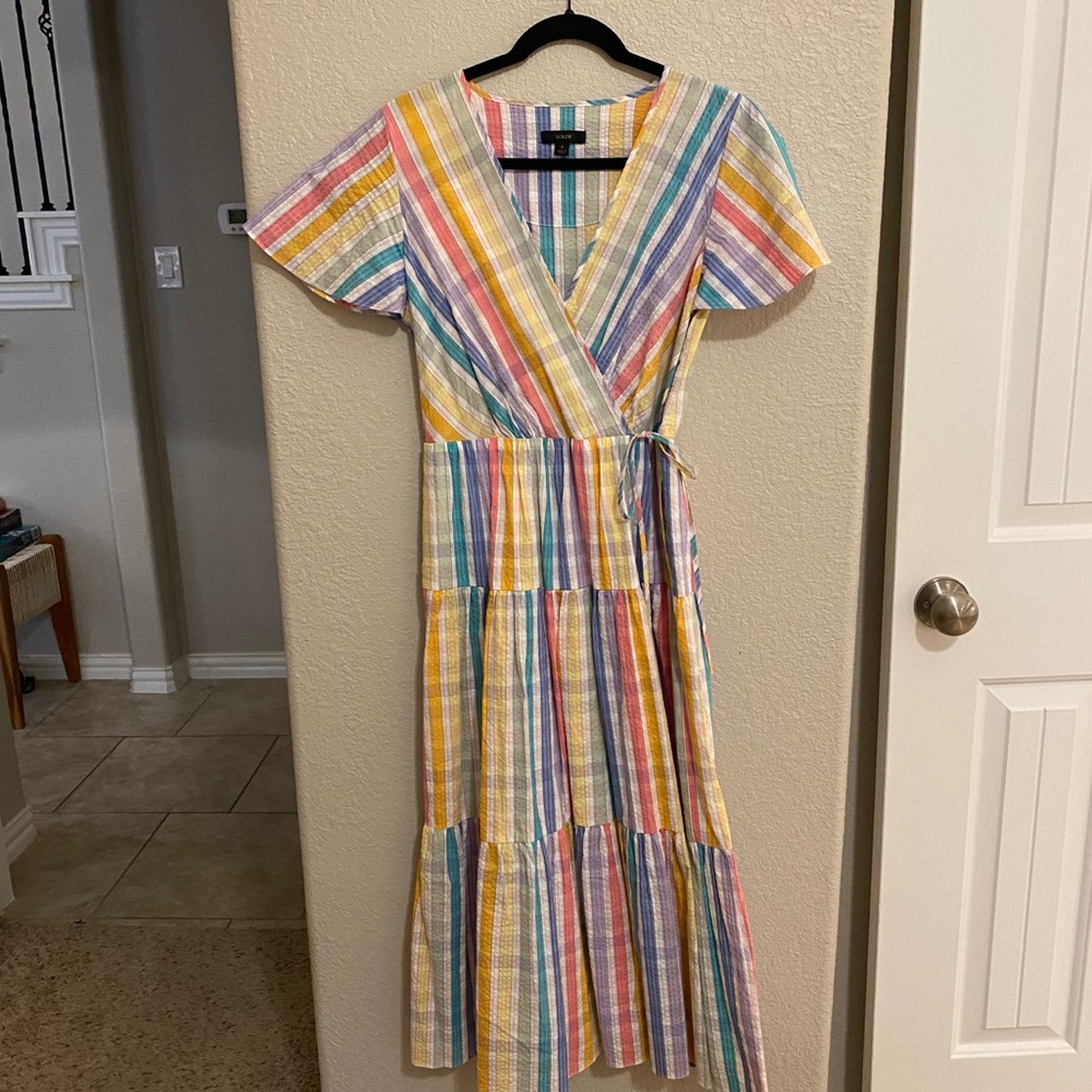 Pastel rainbow J crew dress